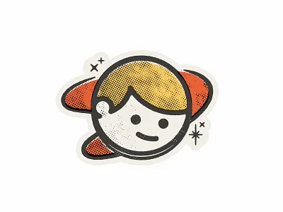 2344 - Googie Boy branding googies halftone illustration logo mid century print retro sparkles sticker stroke vector vintage