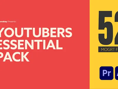 Youtubers Essential Pack | MOGRT | Premiere pro advertising after effects animation bell broadcast button channel corporate design flat latest videos logo intro modern mogrt promotion subscribe templates titles youtube youtuber