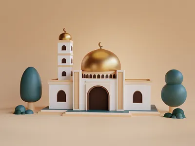 3D MOSQUE - 3D islamic building or landmark 3d 3d art 3d modeling blender design illustration illustrator ui ux web