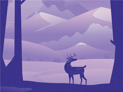 Deer animal deer deers deers illustration dribbble dribbble best shot landscape landscape illustration nature nature illustration tree vector