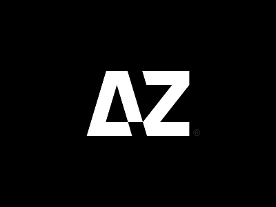 AZ a alphabet black brand design logo mark negative space z