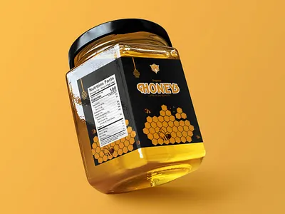 Honey Jar Label Design | package_byte 3d box box design box packaging design box template branding honey jar mockup honey packaging illustration package design packaging mockup vector