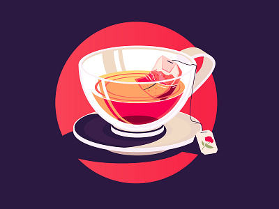 Tea Time flat illustration illustrator simple illustration tea the creative pain