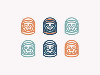 space skull astronaut exploration minimal monoline simple skull space universe