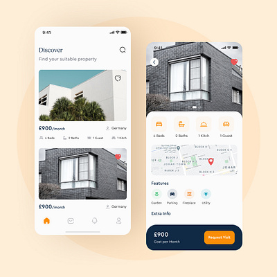 Renters App UI/UX Design app app design prototype uiux uiuxdesign uiuxdesigner