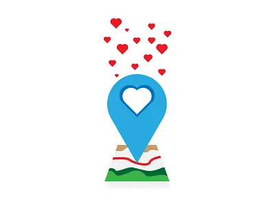 Loveation blue illustration illustrator loacation love map red