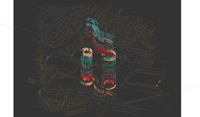 Granton's Agro-Farmville (Exploded Axonometric) illustration