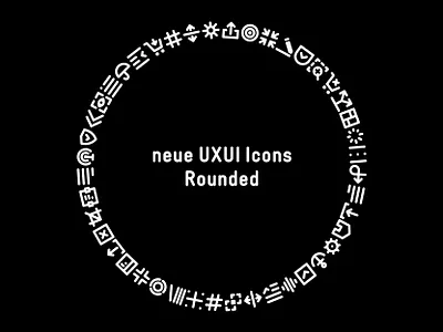 neue UXUI Icons Rounded — Character set branding design digital foundry icon icons made in germany mobile neue round rounded screen type typedesign typography ui ux uxui