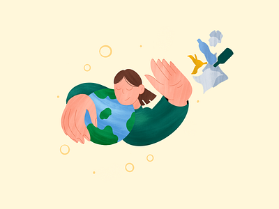 Protect challenge character digitalart earth illustration minimal planet protect