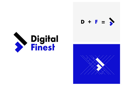 Digital Finest Brand Identity agency logo agency website brand brand identity branding d letter logo design minimalist minimalist logo symbol website