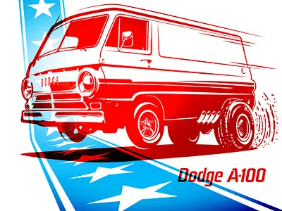 VAN-tastic Dodge A100 4thofjuly a100 americanmade burnout chrysler dodge drag racing hot rod independence day mopar racing van