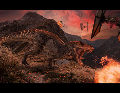 Lost Island art design dinosaurs fanart image photomanipulation photoshop photoshop art starwars starwarsday starwarsfanart