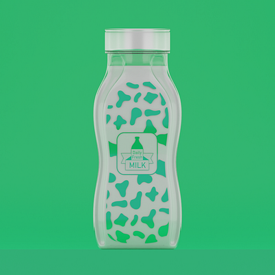 Milk bottle design 3d blender branding design eevee label logo mockup photoshop vector