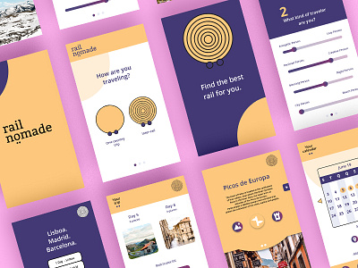 Rail nomade app app design branding flat illustrator travel travel app ui ux