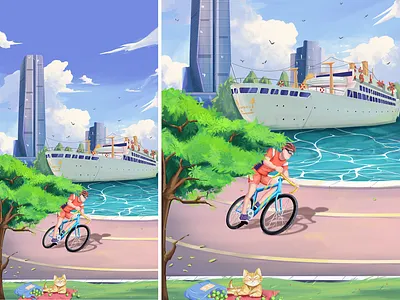 bicycle exercise 人物设计 品牌 插图 数字2d 模特运动 猫 设计 运动