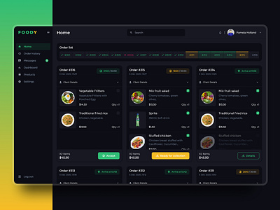 Food delivery web app (Dark version) adobe xd b2b card dark dark dashboard dark mode dashboard delivery ecommerce food menu uiuxdesign webapp