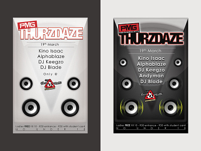 PMG Thurzdaze 1 club club flyer club night clubbing clubs design dribbble flyer flyer artwork flyer design flyers graphic design graphicdesign illustraion illustration illustration art illustrations illustrator speaker speakers