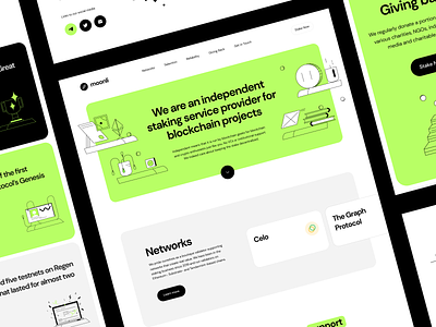 Moonli - Web Design for Staking Service blockchain case study clean fintech illustration minimal staking service ui ui design ui trends ux web web design