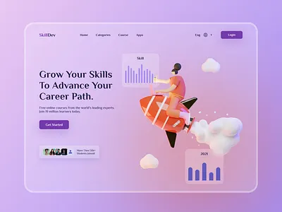 Skill Development Web Hero Exploration clean ui graphic design hero exploration home page illustraion interface landing page skill growing skill growing web ui design web webdesign website website design