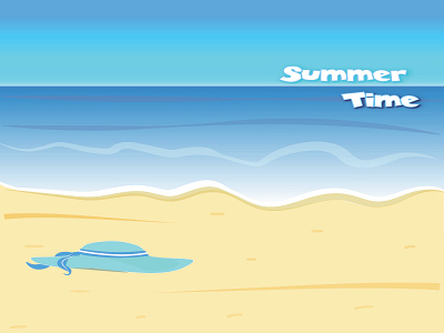 Summer Time background beach design illustration illustrator summer vector