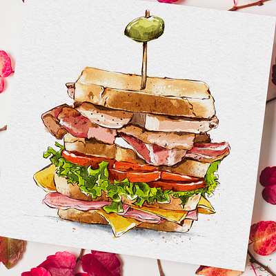 Sandwich design digitalart digitalpainting food food and drink food illustration illustration