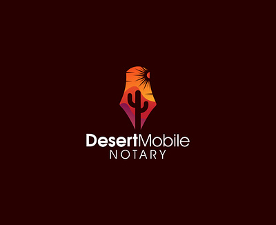 Desert Mobile Notary art direction branding cactuslogo colors colors palette desertlogo flat logo logo design logodesigner minimal minimalistlogo mobilelogo notarylogo uniquelogo vector