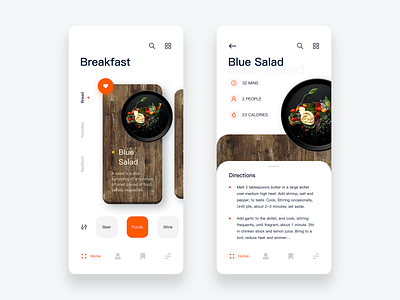 Gourmet simple app app card design fine food repast ui