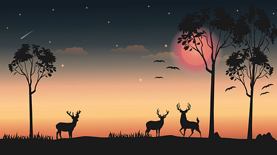 life in the savanna animation illustration illustrator vector