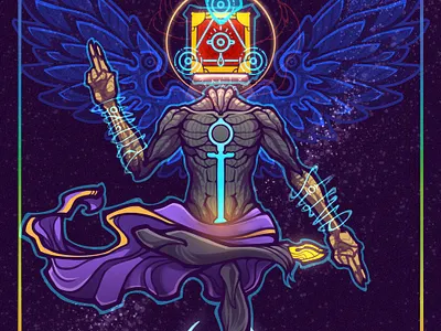Vision of the Messenger alchemy angel archangel as above so below character design divine flame raziel solve et coagula