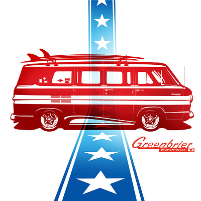 VAN-tastic Chevy Greenbrier! 60s american made chevy corvair forthofjuly greenbrier hotrod independence day surf surfboard usa van