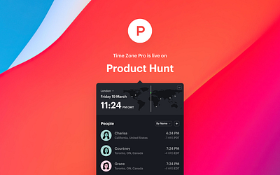 Time Zone Pro on Product Hunt app apple card clock design ios product product hunt share ui ux