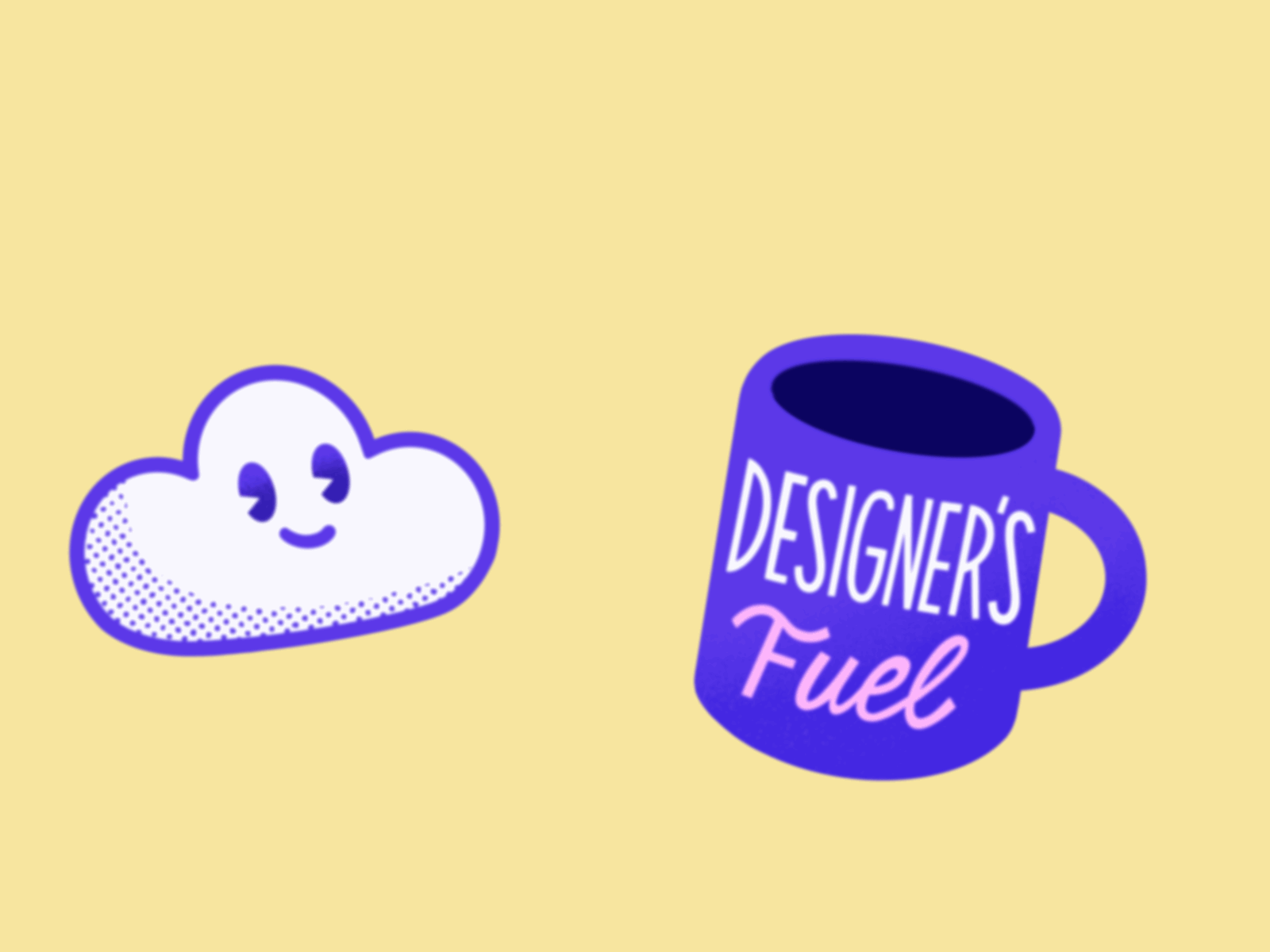 Designer's Fuel always coffee artist coffee creativity cute character designer designers fuel gif gif animated giphy kawaii gif kawaii illustration