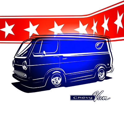 VAN-tastic Chevy Van 60s boogie van bubble window chevy fourth of july freedom van hot rod keep on truckin van