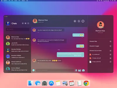 Chat Glassmorphism adobe adobexd branding chat app glass effect glassmorphism illustration mac messanger uidesign uiux uxdesign