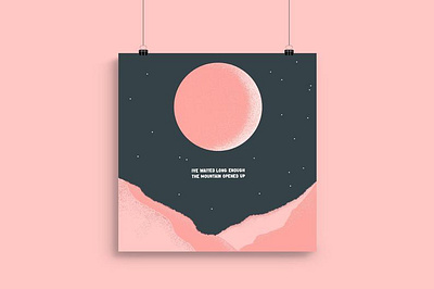 The Mountain Opened Up band band merch design illustration logo moon moon design mountains musician pink procreate purity ring simple mountain vector