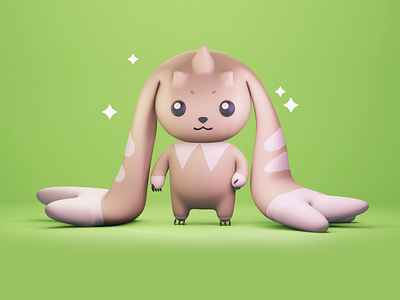 Lopmon 3d 3d model 3d modeling anime blender blender 3d digimon nostalgia