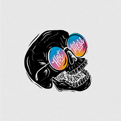 Hot Mess Skull Illustration design drawing handlettering happy illustration lettering letters procreate skull summer sunglasses typography