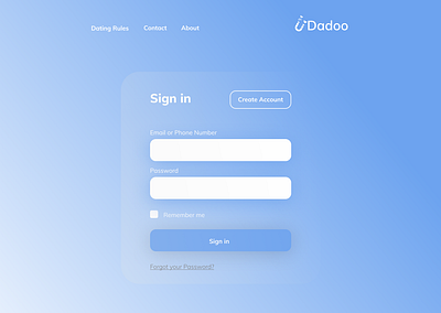 Dadoo Dating Application dating app landing page sign in ui