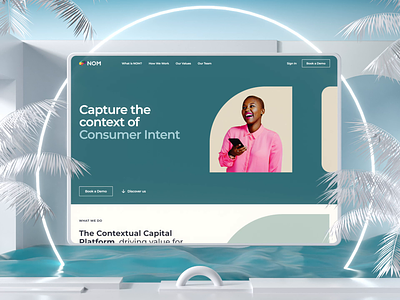 NOM — Web Design for Contextual Capital Platform 3d ad advertising animation carousel cinema 4d colors contextual geometry interaction minimal motion graphics slider transition typography ui ux video web website