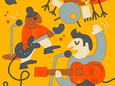 🎵 playing in the band 🎵 art character doodle fun illustration music texture theband thedead vector