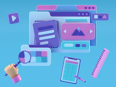 UI Design Concepts 3d 3dart 3dartist art branding c4d cinema4d concept design designs icon illustration modeling redshift render ui uidesign ux web website