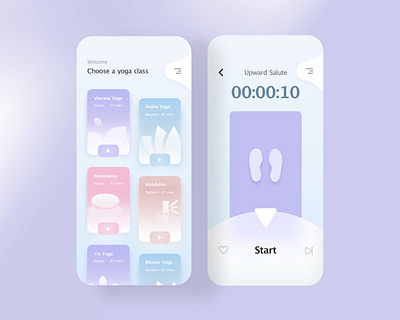 Yoga App UI design app design ui uidesign ux yoga