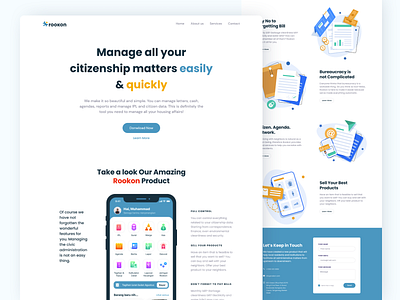 Landing Rookon App design figma figmadesign landing landing design ui uidesign uiux ux webdesign