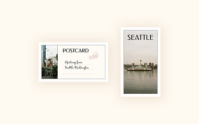 Postcard design inspired by Seattle classicstyle dribbbleweeklywarmup figma minimal postcard postcarddesign visualdesign weeklywarmup