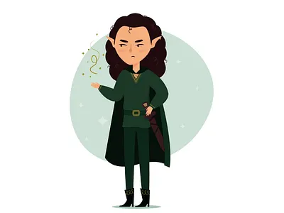 Elf adobe illustrator flat illustration minimal vector