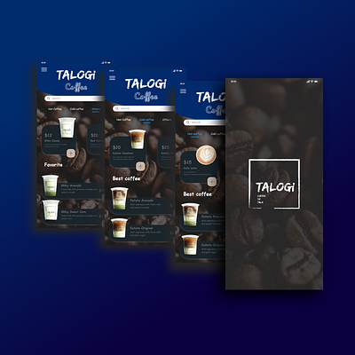 Coffee Shop apps mobile app dark ui design graphic design icon illustration ui ux web website
