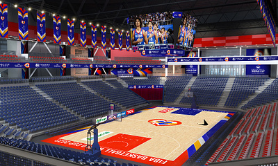 Seaside City Arena Mockup arena design basketball floor floor design