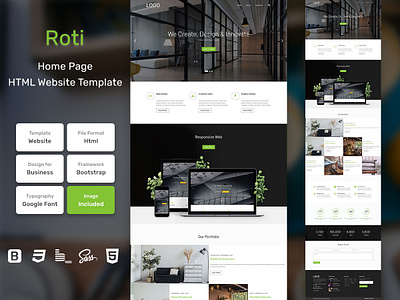 Roti Business HTML Web Template V1.0 bem blog business homepage html personal portfolio sass shop store web website