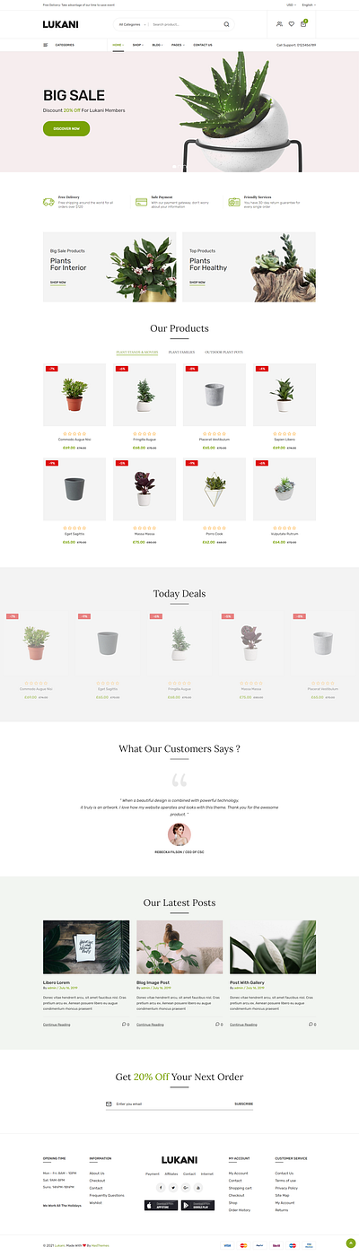 Plant and Flower Shop eCommerce HTML Template Lukani bootstrap4 flower shop online flowers garden html5 interior landscape gardener nursery plant shop plant store responsive tree shop trees plantation wood