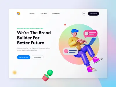 Agency Hero Header 2021 trend agency landing page clean ui code astrology dashboard ui elearning header exploration hero section landing page landing page design mobile ui online shop ui ui design ux ux design web app web ui website website design